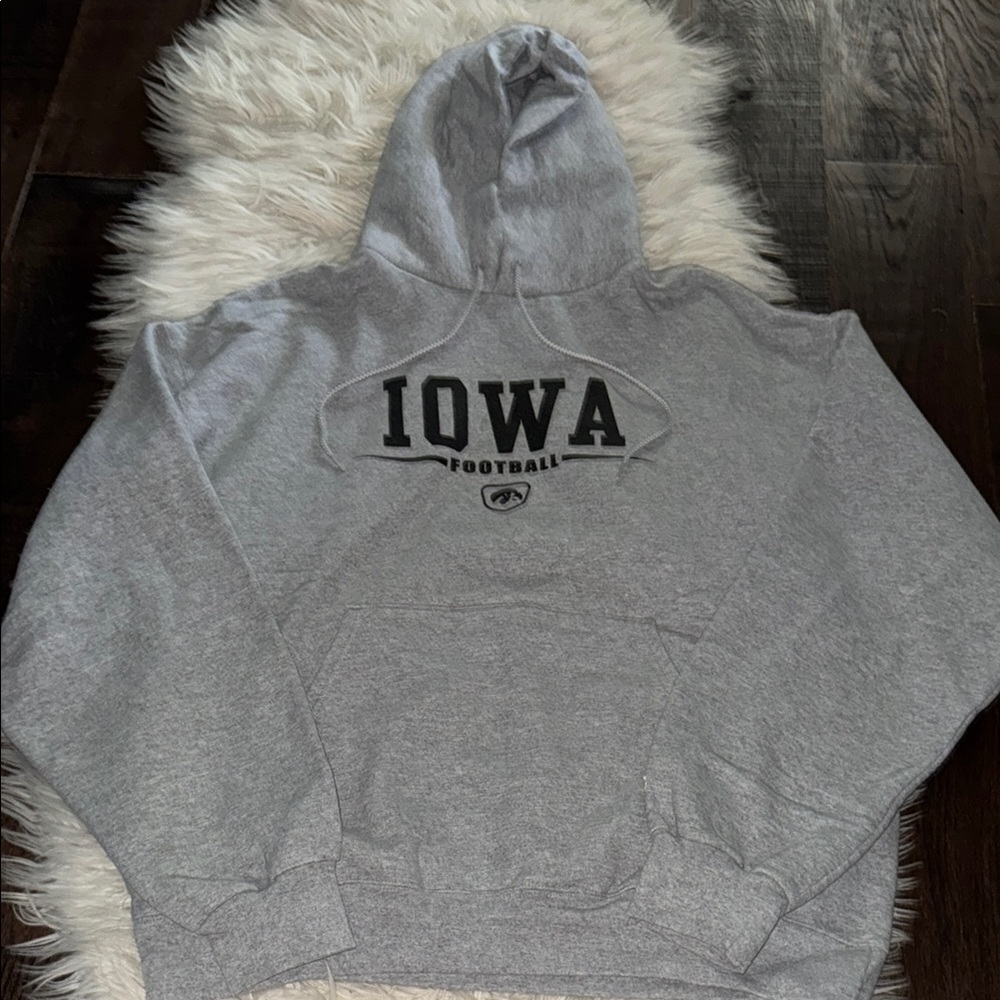 Gray Iowa Football Hoodie